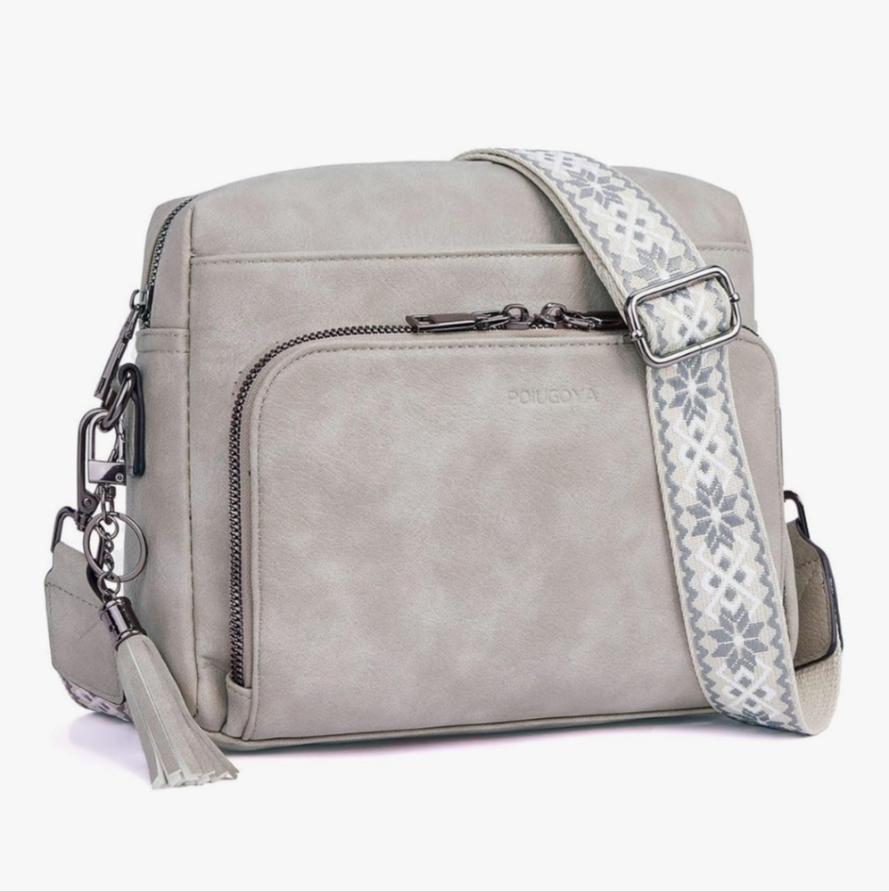 Crossbody Bag with Patterned Strap